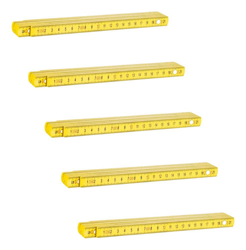 Kit 5x Metro Sueco Trena Fibra De Vidro 10 Dobras 2 Metros 0