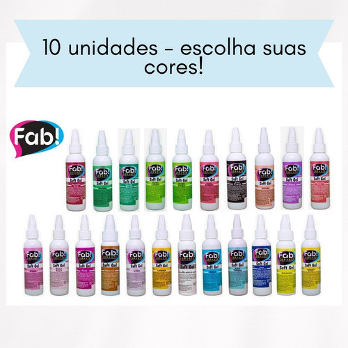 Kit 10 Unid. Corante Soft Gel Fab! Confeitaria Bolos Doces 1