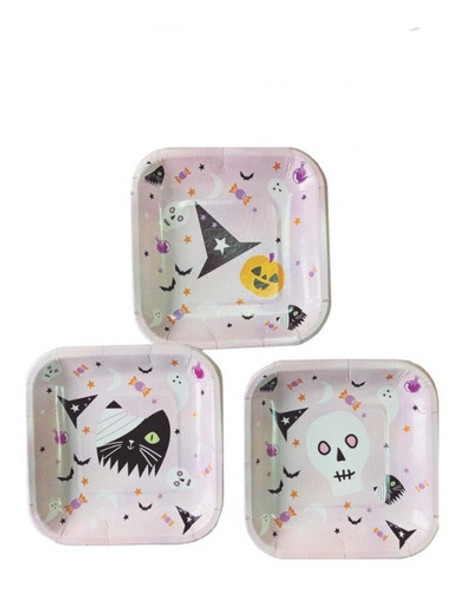 10 Platos Halloween Poliipapel Cuadrado Pastel 17 Cm 0 10 Platos Halloween Poliipapel Cuadrado Pastel 17 Cm 0
