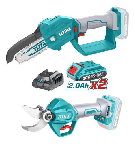 Kit Tijera D/poda S/carbones + Motosierra 2 Baterías 2.0ah T 0