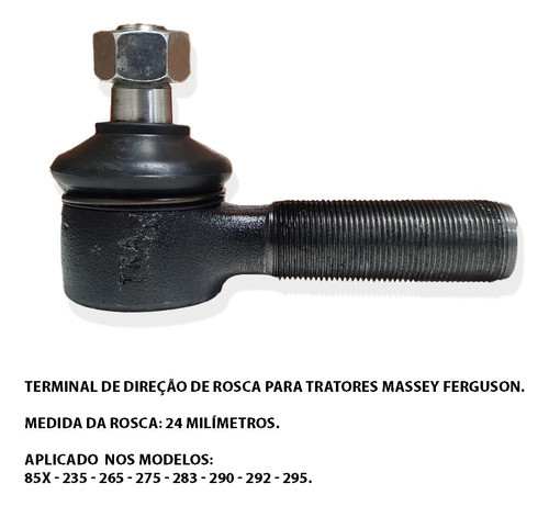Terminal Direção Massey Ferguson 85x/235/265/275 -rosca- 1