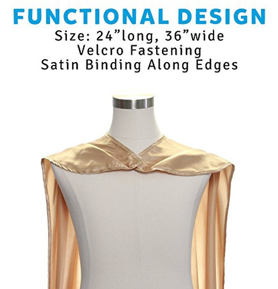 Superhero Cape Everfan Gold Poliéster Satinado Para Niños 1