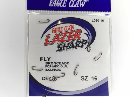 Anzuelos Eagle Claw Fly L060 #16 X 8 Unidades / Secas 1