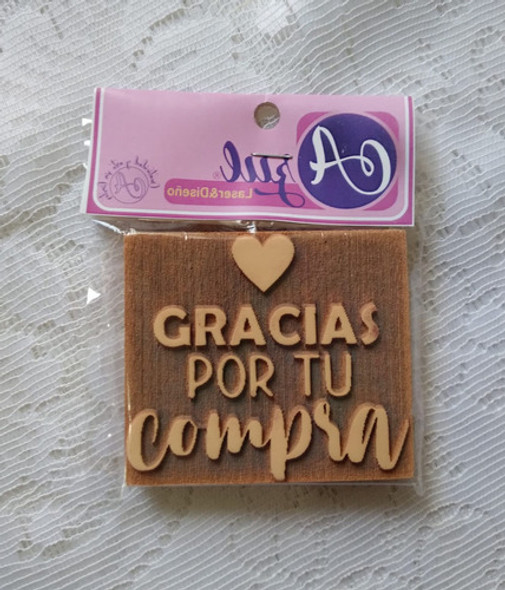Sello Decorativo Azul Laser S / Gracias Por Tu Compra 1