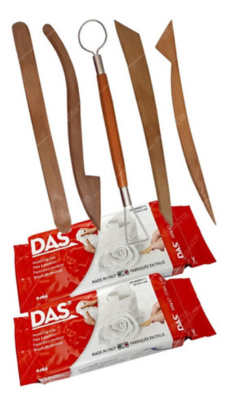 Cerámica Sin Horno Blanca O Terracota 1 Kg. Y 5 Estécas . 0