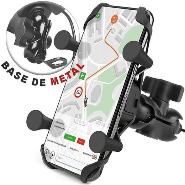 Suporte Celular Moto Com Carregador Usb Chave Liga Desliga 1