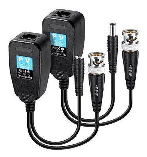 Vimvip Hd-cvi / Tvi / Ahd Video Balun Pasivo Con Conector De 0