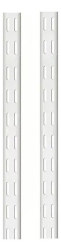 Riel Doble 1m 100cm Mensula Estanteria X 2u Blanco Visnu 0