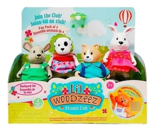 Lil Woodzeez Set Amigos Del Jardin 6676 X4 Figuras Animales 1
