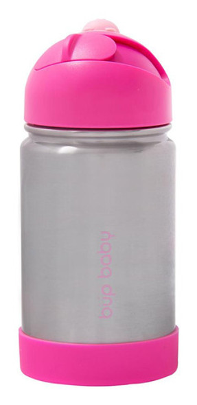 Garrafa Térmica Infantil Rosa Com Alça De Silicone Büp Baby 0