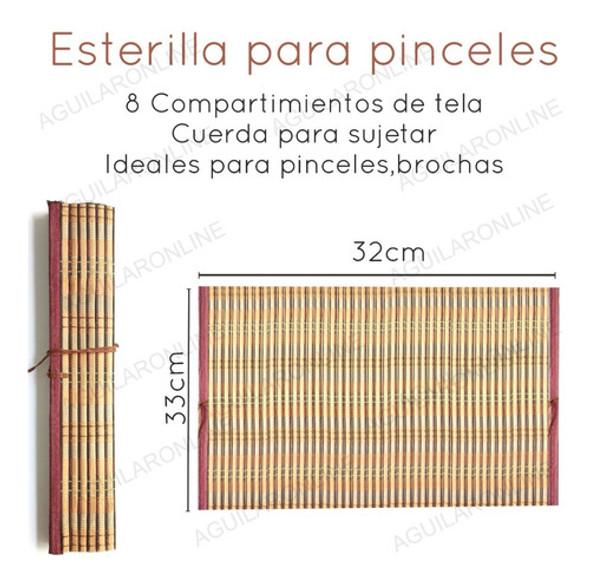 3 Portapinceles Esterilla Para Pinceles Brochas Divisiones 1