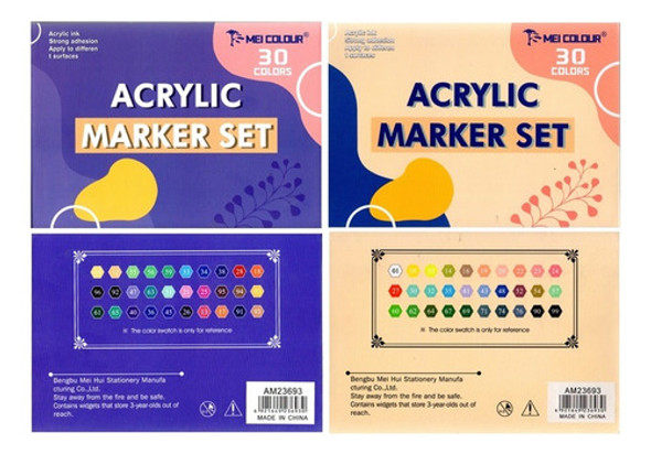 Marcadores Pintura Acrílica 60 Colores Pta. Pincel Calidad 1