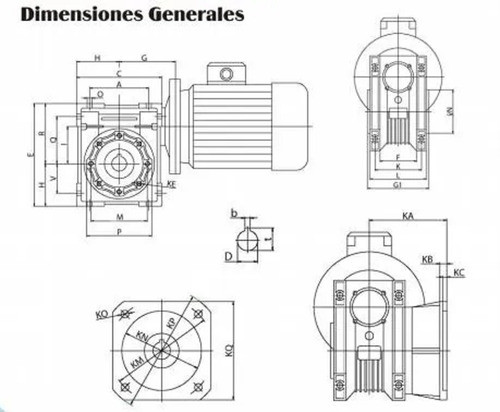 Reductor Velocidad Relación 1:10 Tamaño 30 Para Motor 56 1