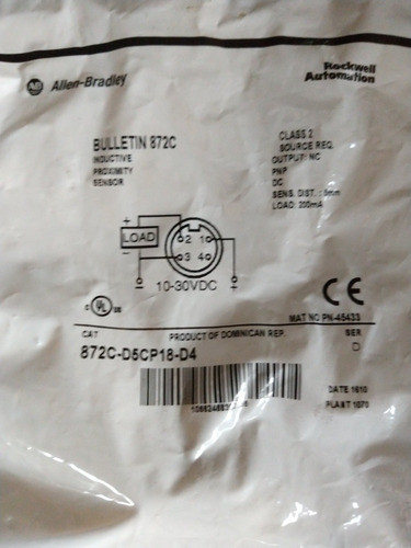 Clp Allen Bradley Sensor 872c-d5cp18-d4 0