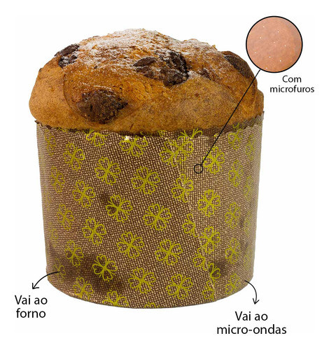 24 Forma Para Panetone Forneáveis 500g Fiori Papel Italiano 1