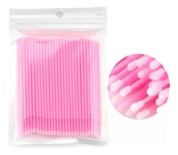 Kit 100 Cotonete Labial +200 Microbrush Descartável Extensão 1