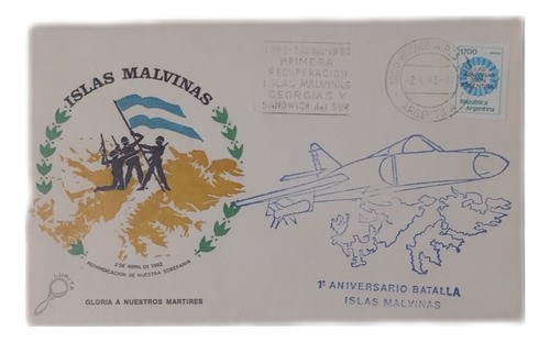 Sobre Conmemorativa Aniversario Batalla Islas Malvinas 0