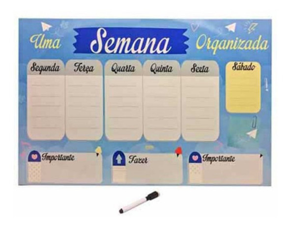 Painel Mural Planejamento Organização Semanal 60x40 - Square 0