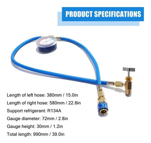Kit De Recarga De Ar Condicionado Para Carro Auto R134a Ac 1