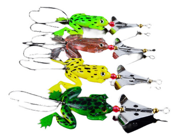 4 * 9cm 16 Pulgadas Goma Rana Suave Pesca Señuelos Bajo Cebo 0