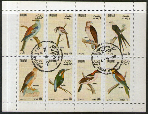 Dhufar 4 Bloc X 32 Sellos Boy Scout, Aves = Fauna Años 1972+ 1