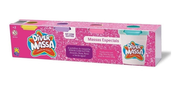 Kit Massinhas 4 Unidades Com Glitter 8123 Diver Toys 1