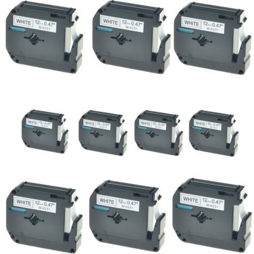 10pk Mk231 M-k231 Negro Sobre Cinta De Marca Blanca Para Bro 0