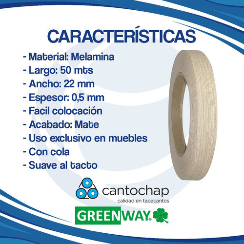 Tapacanto Filo Melamina Caju 22 Mm Preencolado X50m Mueble 1