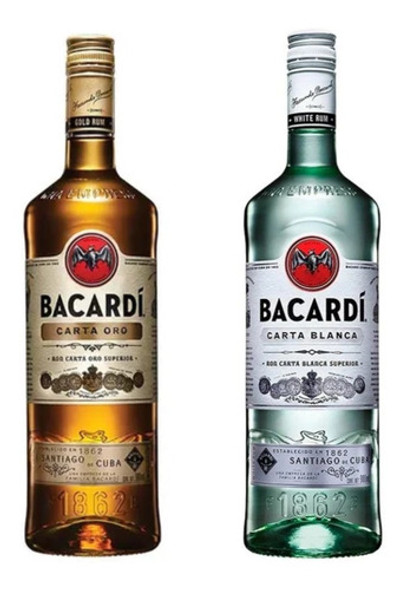 Ron Bacardi Carta Oro 980ml + Carta Blanca 980ml - Gobar® 0 Ron Bacardi Carta Oro 980ml + Carta Blanca 980ml - Gobar® 0