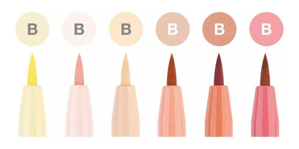 Set 6 Marcadores Piel Faber Castell Pitt Artist Brush Skin 1