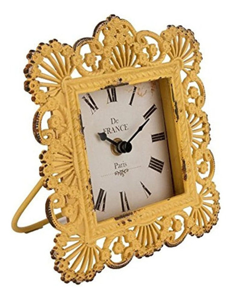 Nikky Home Shabby Chic Metal Pluma De Pavo Real Amarillo Rel 1