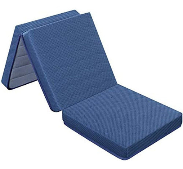 Primasleep Tri-folding Topper De 4 Pulgadas, Individual, Azu 1