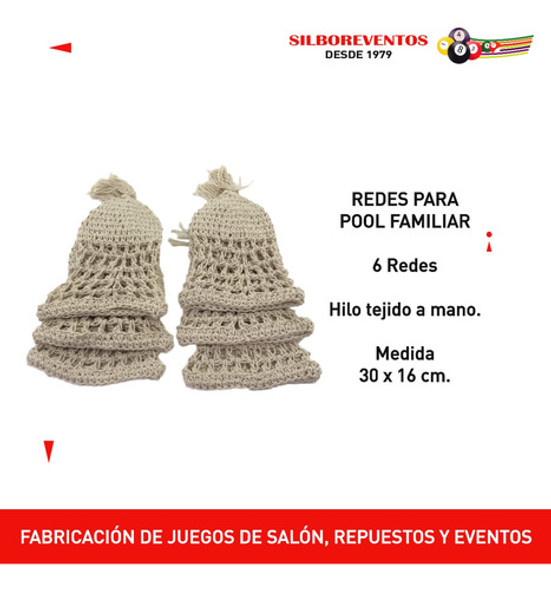 Red Buchacas Troneras Para Pool De Hilo  X 6 Unidades 1