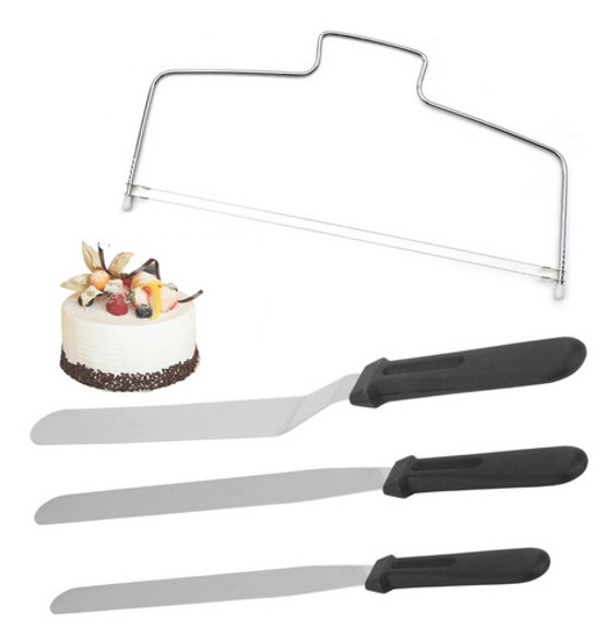 Kit 3 Espátulas Confeitar Decorar Nivelador De Bolos Biscuit 0 Kit 3 Espátulas Confeitar Decorar Nivelador De Bolos Biscuit 0