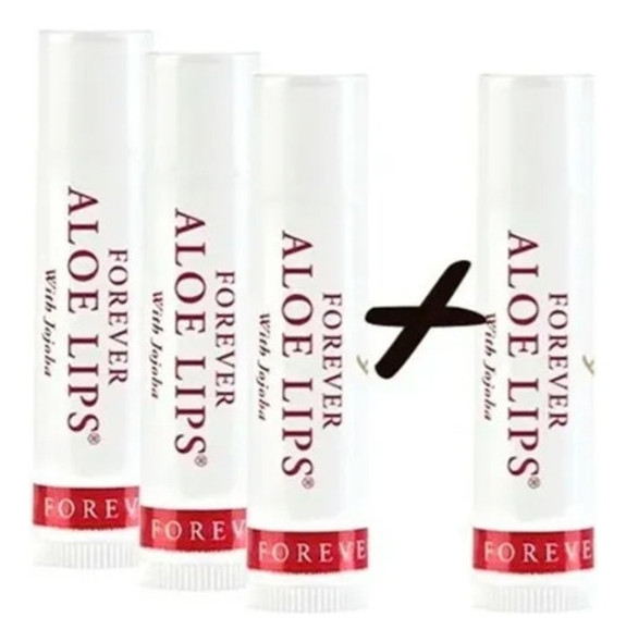 Kit 4 Forever Aloe Lips Aloe Vera Cera De Abelha Jojoba 27 0