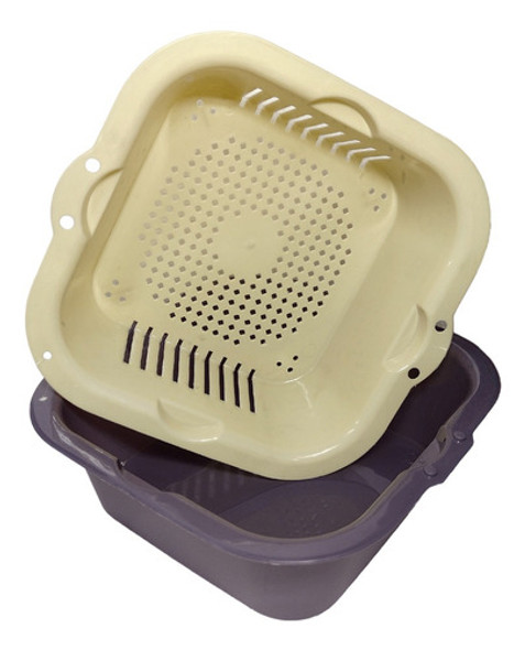 Escurridor Doble Sanitizador Vegetales Frutas Microcentro 0 Escurridor Doble Sanitizador Vegetales Frutas Microcentro 0
