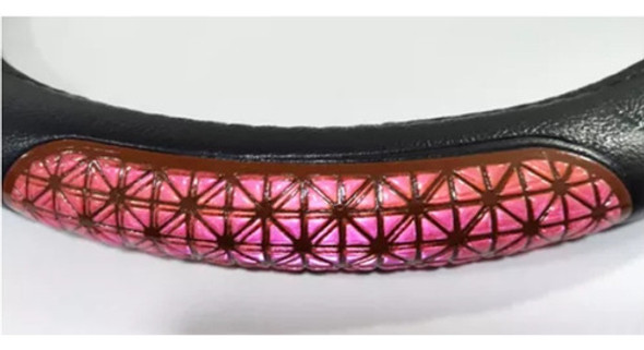Cubre Volante Universal 38 Cm  Femenino Rosa Zig Zag 1