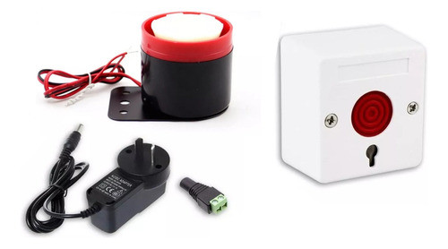 Alarma Con Sirena Boton De Pánico Pulsador Antipanico 0