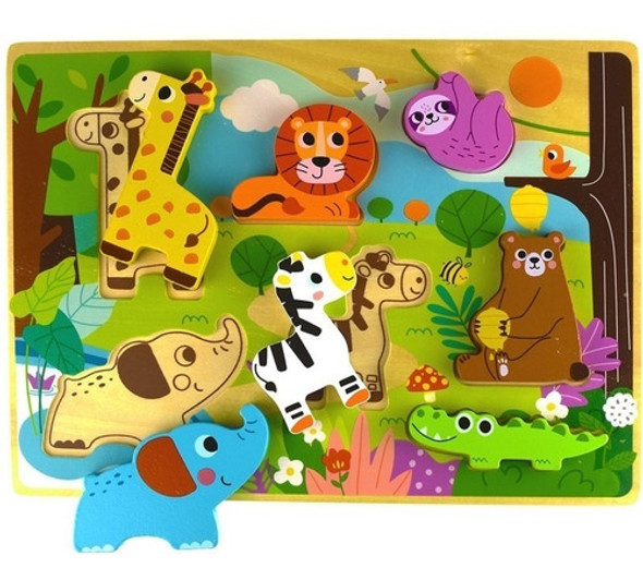 Tooky Toy Puzzle De Animales En Madera 0