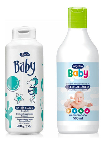 Algabo Baby Oleo Calcáreo 500 Ml + Polvo De Fécula 200 G -3c 0