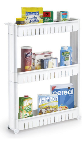 Organizador Multiuso Con Ruedas Blanco 54,5x12,5x77,5 Cm 0