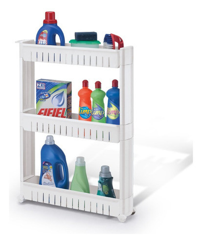 Organizador Multiuso Con Ruedas Blanco 54,5x12,5x77,5 Cm 1