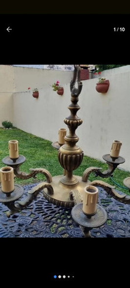 Araña De Bronce 6 Luces 0