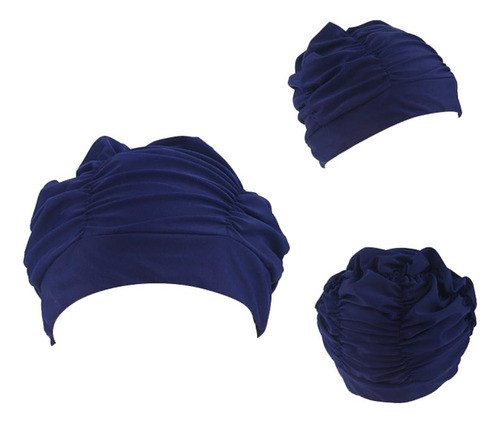 Eforstore Gorra Natación Plisada Adultos Azul Oscuro 1