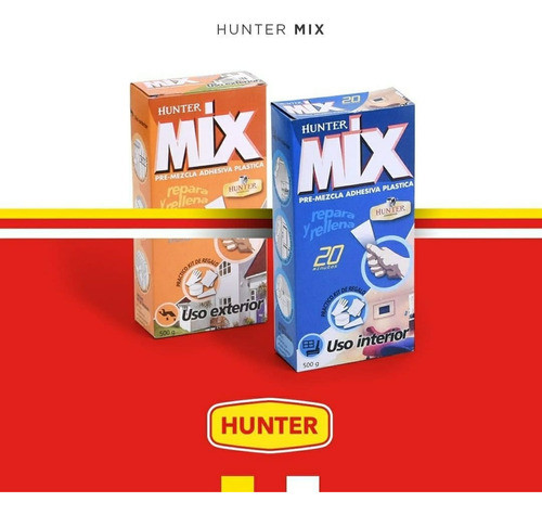 Hunter Mix Pre Mezcla Adhesiva Plástica Exterior Repara 1
