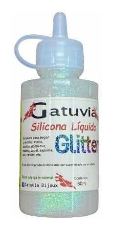 Pegamento Silicona Liquida Con Glitter Gibre,bl Deco X 60 Ml 0