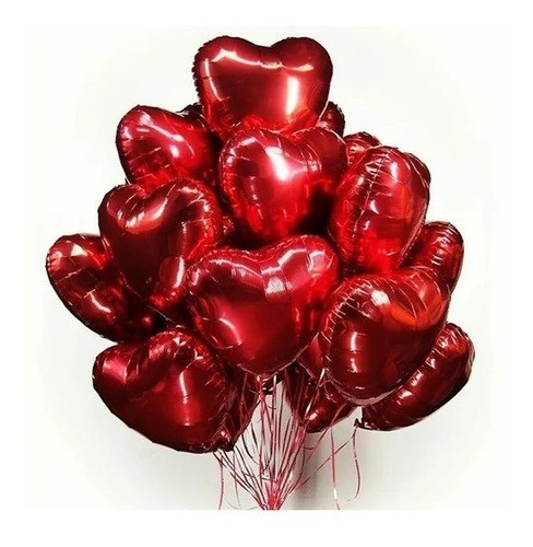12 Balão Coração Metalizado Decoração Festa Bexiga Lacre 45 0