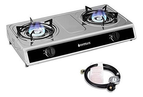 Estufa De Gas 2 Quemadores De Acero Inoxidable Facil Cocina 1