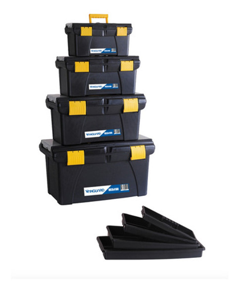 Kit 4 Cajas De Herramientas Organizadoras Plastico Vanguard 0