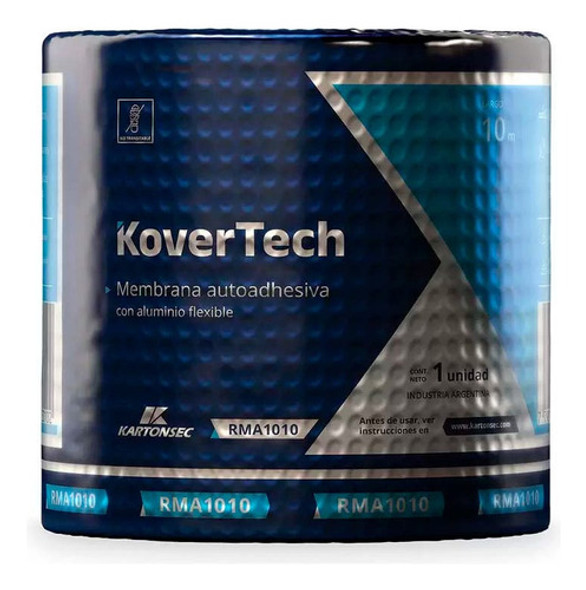 Membrana Autoadhesiva Kovertech Rollo 10cm X 10mts Aluminio 0